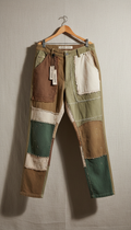 Upcycled Cotton Trousers With Hand-Stitched Patches