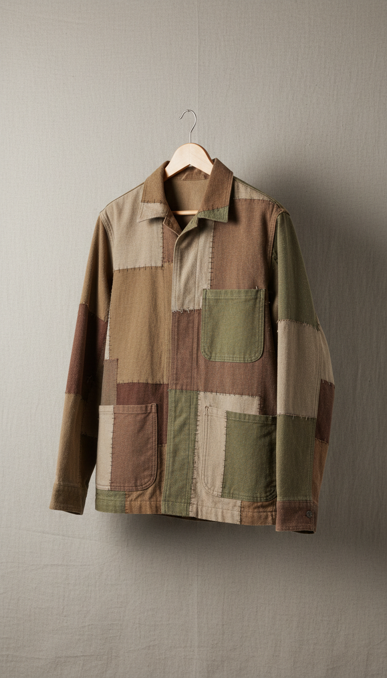 Patchwork Workwear Jacket – Earthy Tones